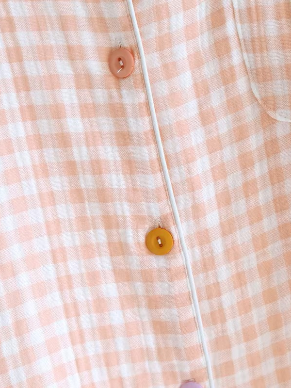 Soft Gingham Cotton Lounge Set