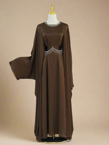 Isla Kaftan abaya set with stone chains (9 Colors)