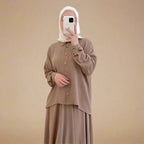 Jahanara Long Sleeve Shirt and Skirts Set (2 Colors)