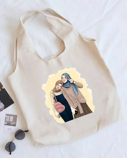 Hijabi Girl Print Tote Bag