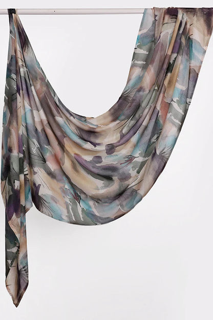 Water color Print Modal Hijab-Forest Abstract
