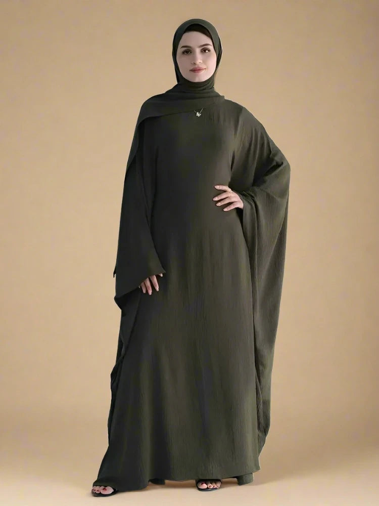 Kaheesha Inner tie abaya dress (8 Colors)
