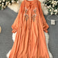 Qadira Embroidered Loose Tunic Dress