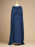 Azizah back tie dress with cape