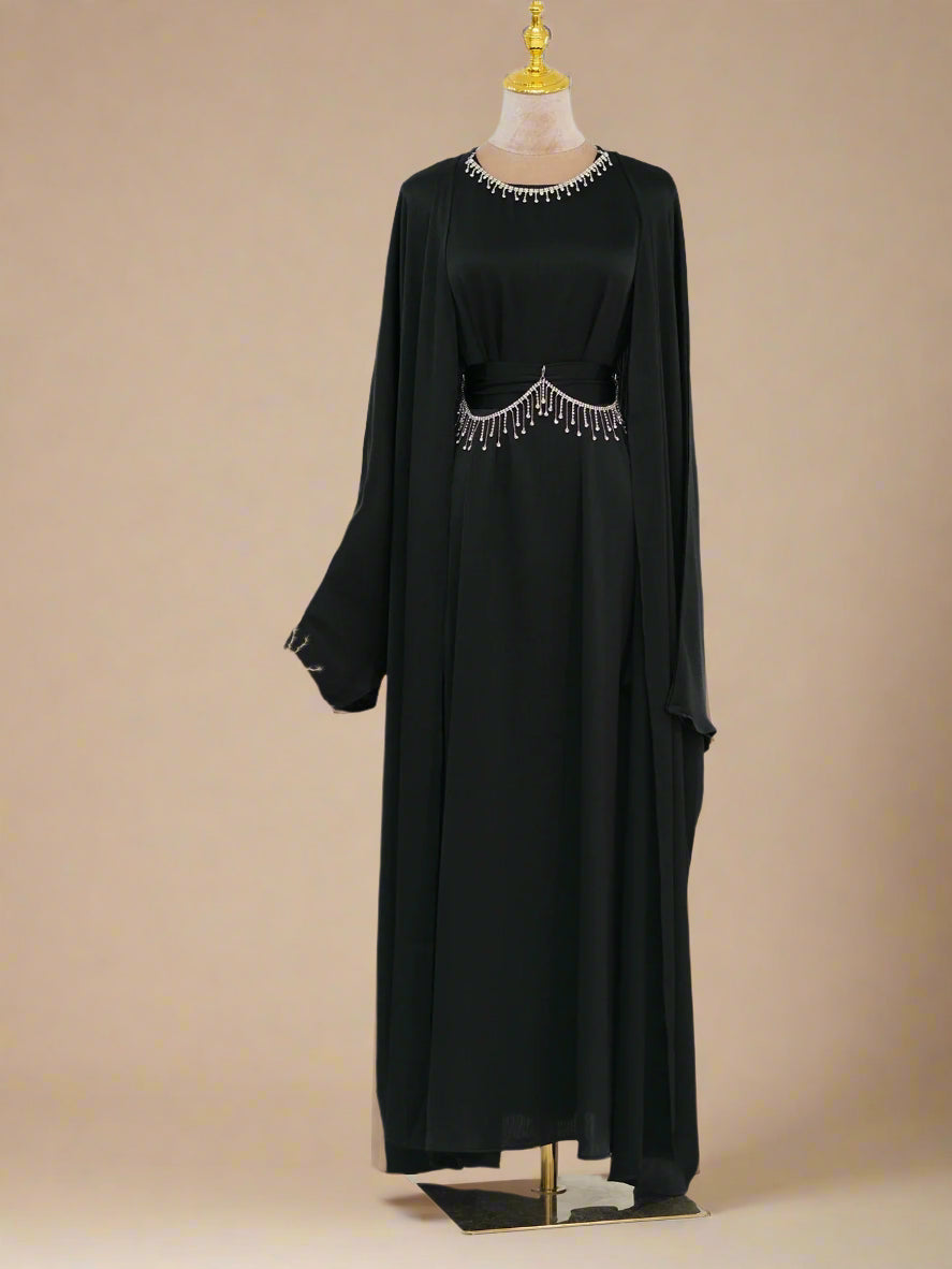 Isla Kaftan abaya set with stone chains (9 Colors)