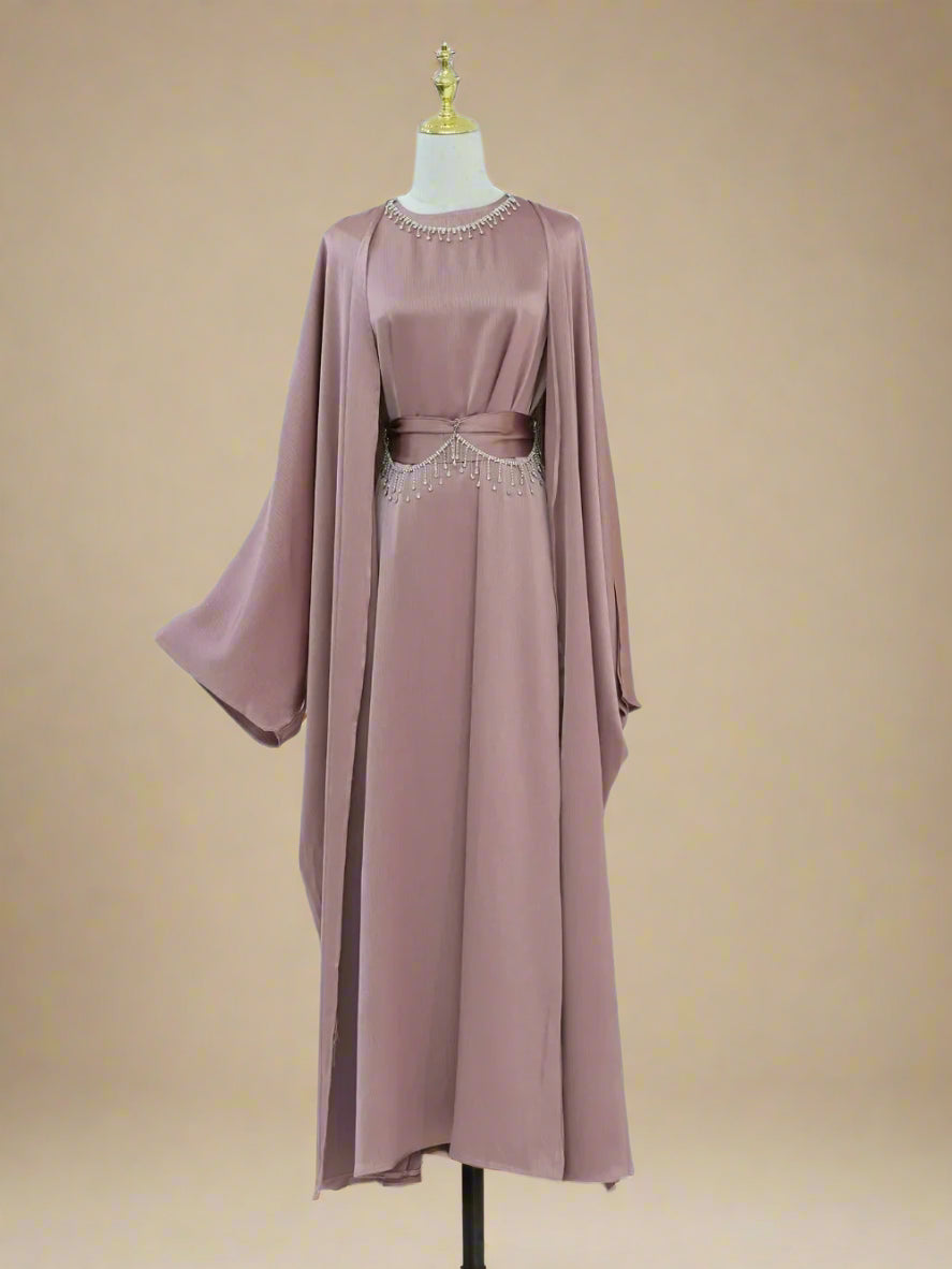 Isla Kaftan abaya set with stone chains (9 Colors)