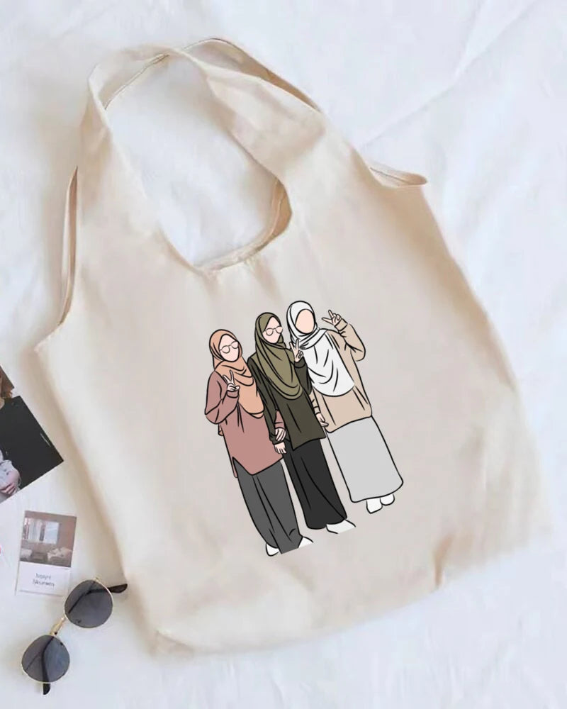 Hijabi Girl Print Tote Bag