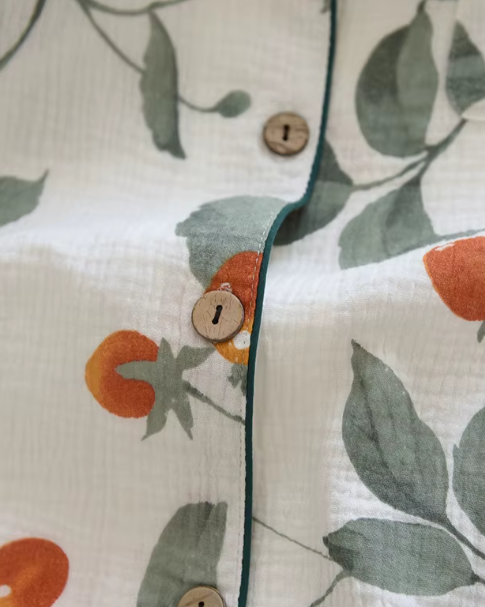 Orange blossom cotton PJ set