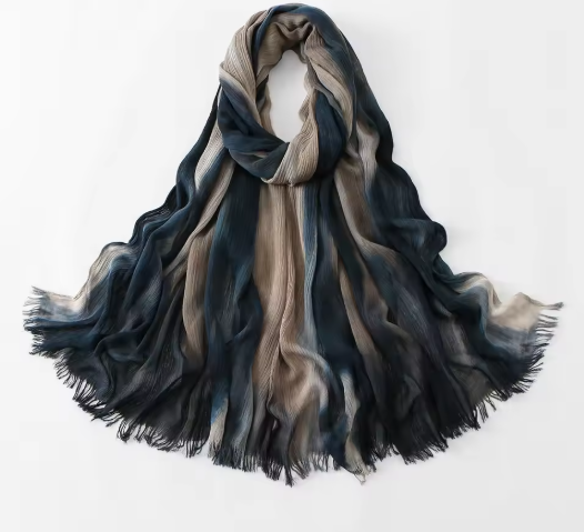 Lubana Blurred Stripe Crinkle Modal Hijabs