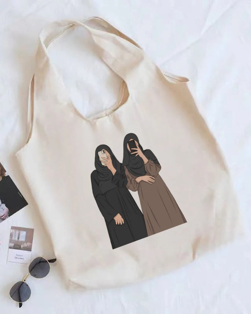 Hijabi Girl Print Tote Bag