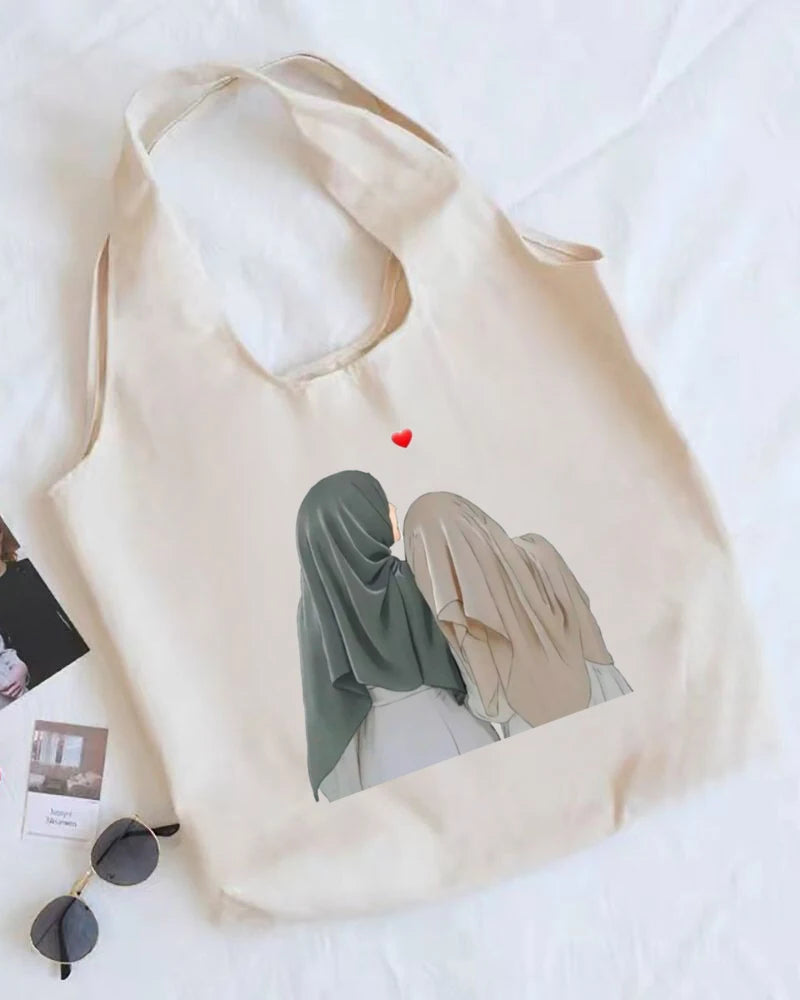 Hijabi Girl Print Tote Bag