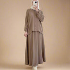 Jahanara Long Sleeve Shirt and Skirts Set (2 Colors)