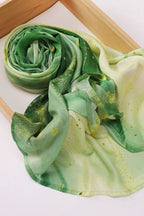 Marble Printed Modal Hijab- Deep Green & Lime green Blend