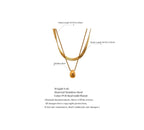 Drop pendant snake chain layered necklace(2 Colors)