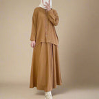 Jahanara Long Sleeve Shirt and Skirts Set (2 Colors)