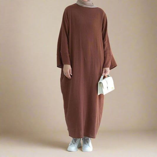 Hasna Muslin Cotton Abaya Dress
