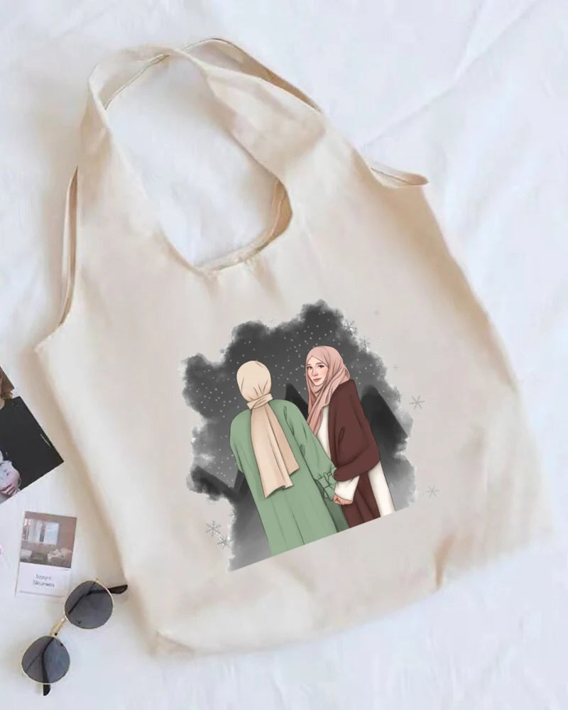 Hijabi Girl Print Tote Bag