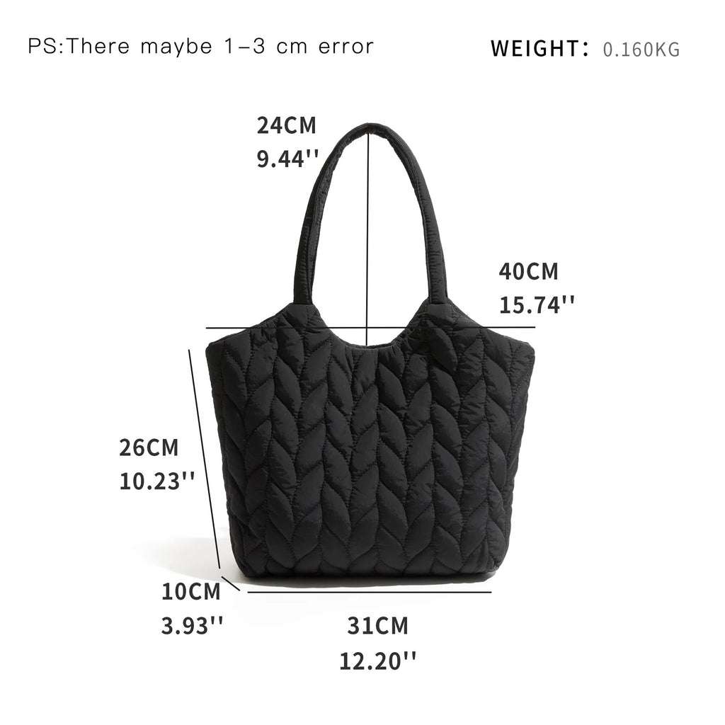 Leighton Quilting Padded Tote Handbag (4 Colors)