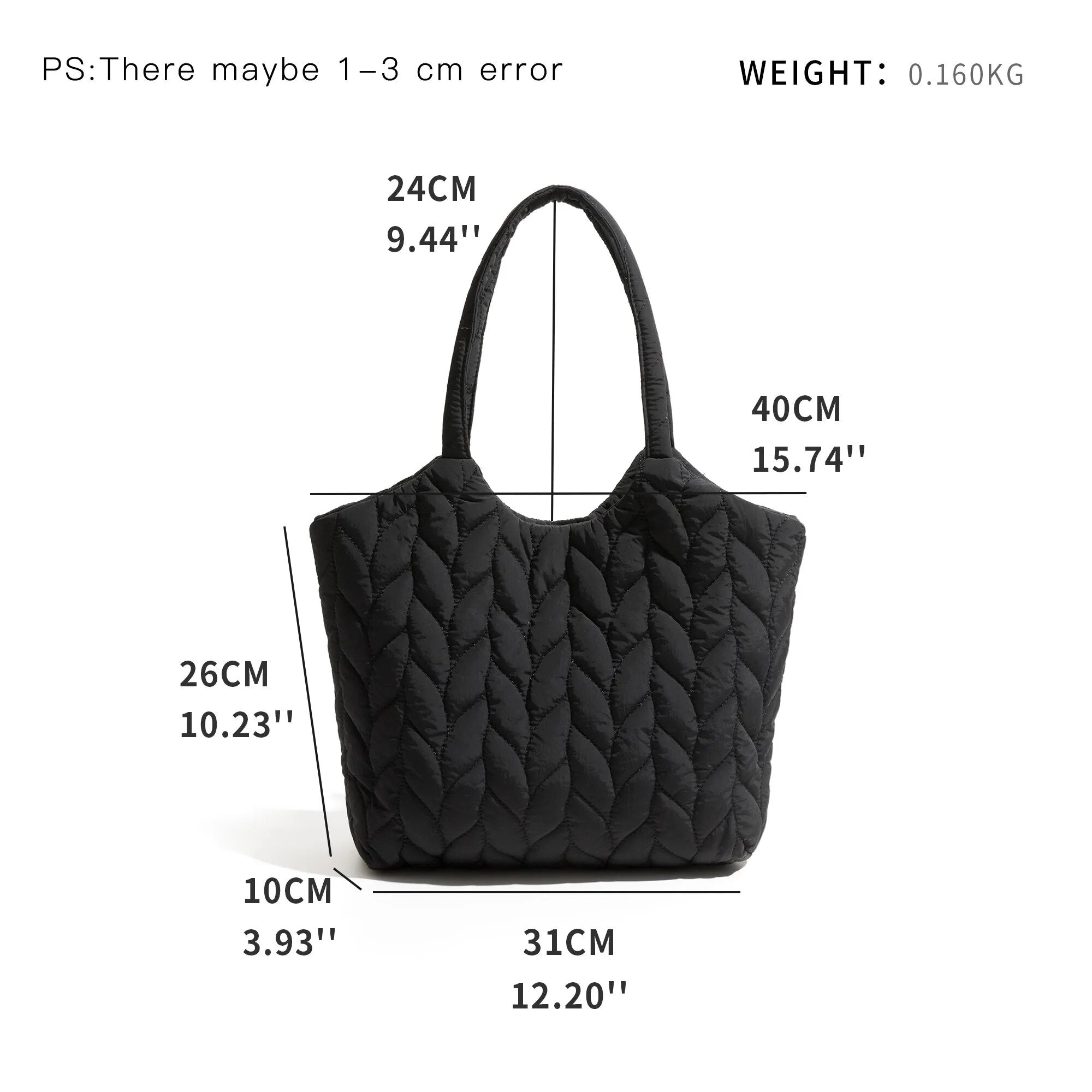 Leighton Quilting Padded Tote Handbag (4 Colors)