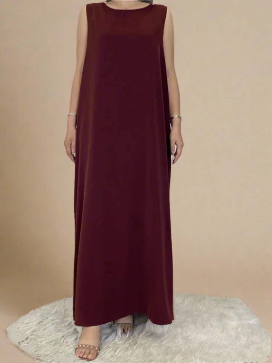 Sleeveless Abaya Inner maxi dress (Non- sheer) (12 colors)