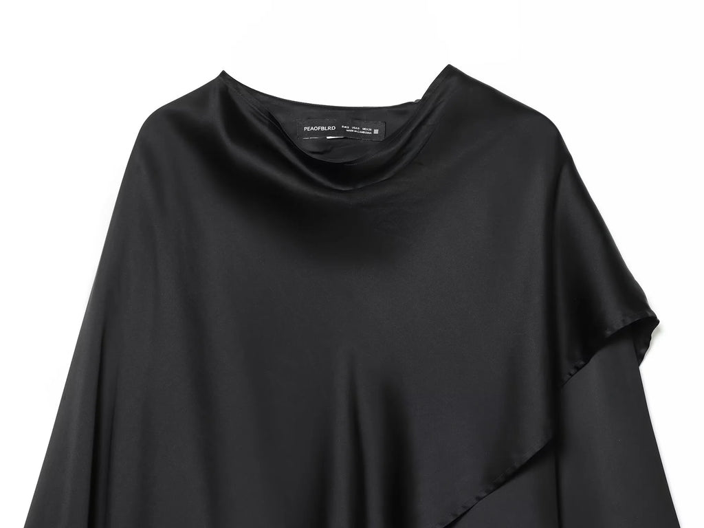 Bisharah Eclipse Drape Satin Top