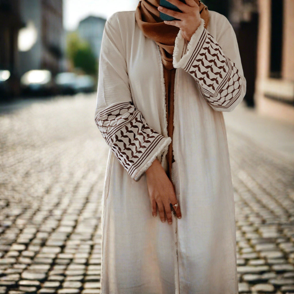 Palestinian Keffiyeh inspired Kimono Abaya Robe (5 colors)