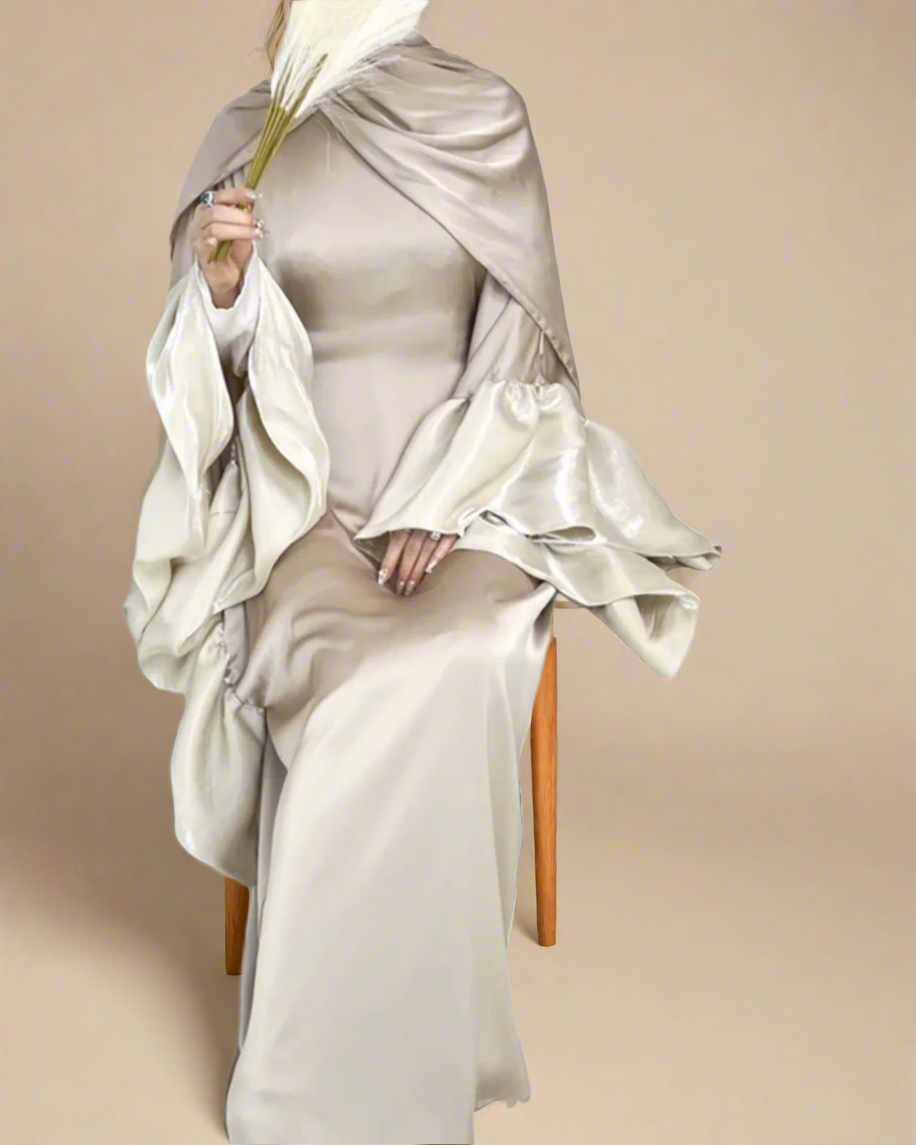 Qaylah kaftan dress with ruffled sleeves