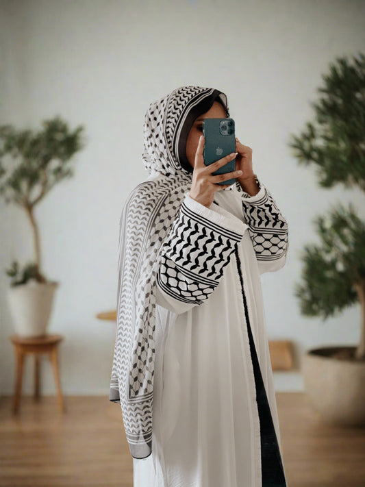 Palestinian Keffiyeh inspired Kimono Abaya Robe (2 colors)