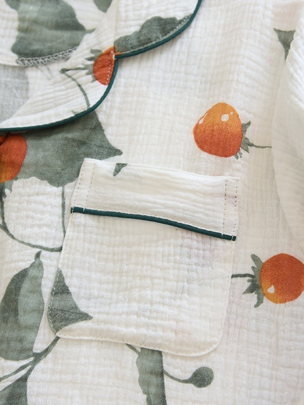 Orange blossom cotton PJ set