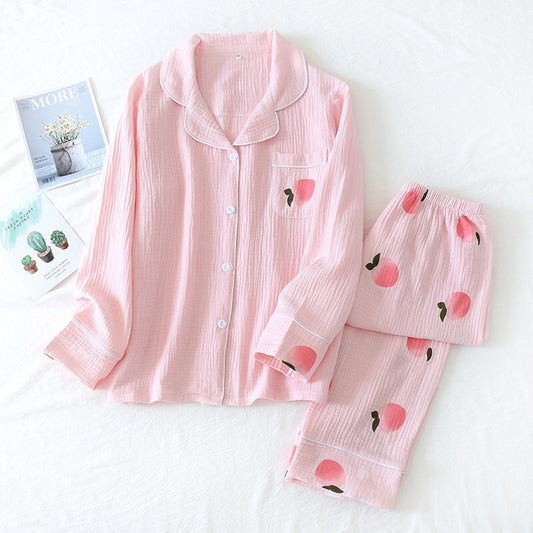Pink Fruit Printed Pajama Set