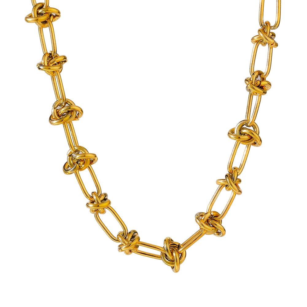 Renata Gold plated Chained Necklace& Bracelet Set.