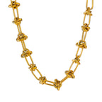 Renata Gold plated Chained Necklace& Bracelet Set.