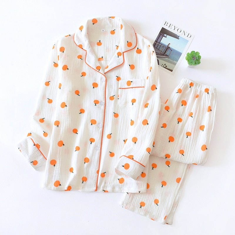 White Orange blossom Pajamas Set