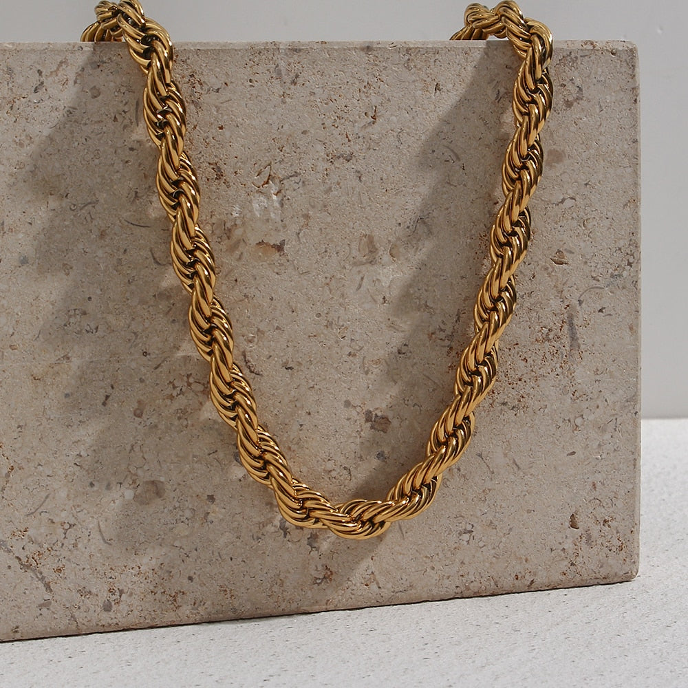 Leonie Twisted Rope Chain Necklace & Bracelet Set