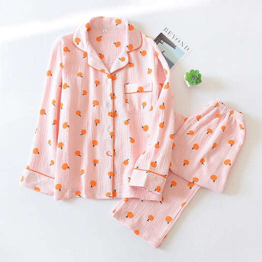 Pink Orange Blossom Pajamas Set