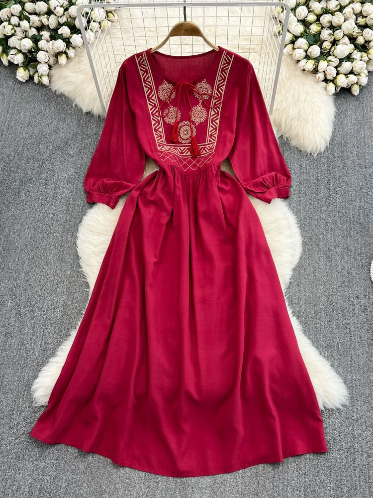 Naaima  Embroidered  elegant dress(5 Colors)