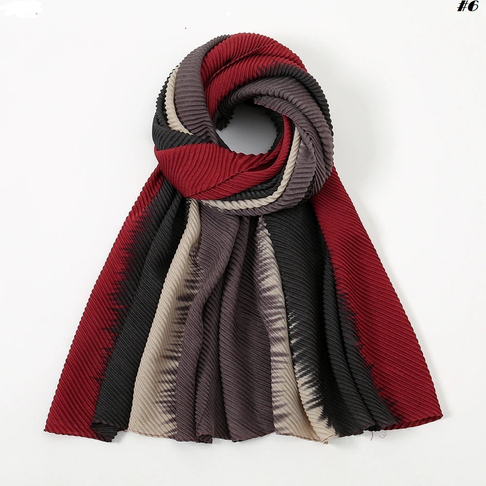 Falisha Pleated Mixed shaded Crinkle Cotton viscose Hijabs (7 Colors)