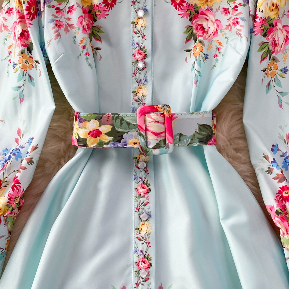 Sahiya single breasted printed Dress(2 Colors)