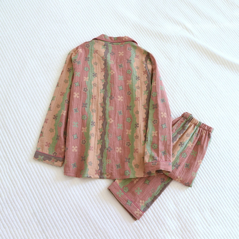 Gloria Knitted Cotton Print Pajamas Suit