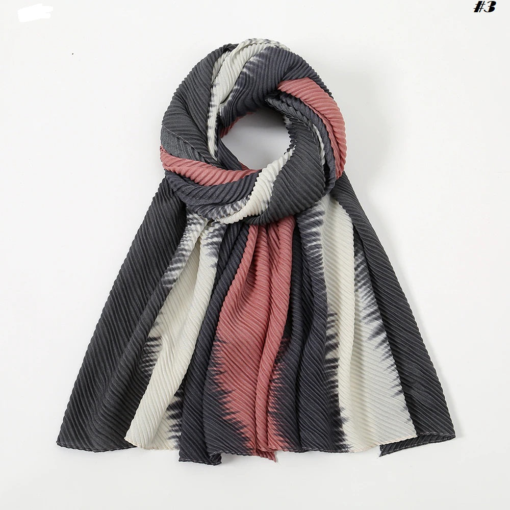 Falisha Pleated Mixed shaded Crinkle Cotton viscose Hijabs (7 Colors)