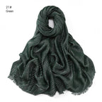 Shimmer Rippled Hijab(24 Colors)