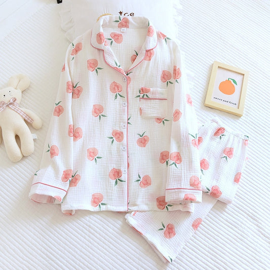 Light pink Strawberry print Pajama Set
