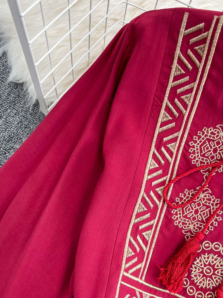 Naaima  Embroidered  elegant dress(5 Colors)