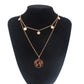 Map-Coin Double Layer Necklaces
