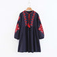Lantern sleeve embroidery tunic (3 colors)