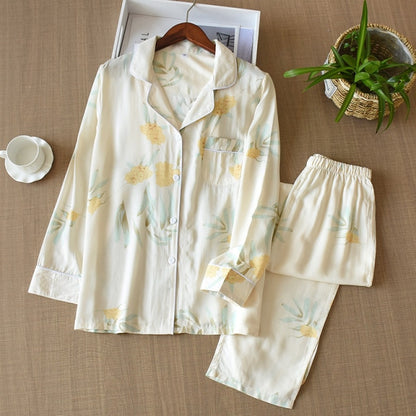 Blossoms cotton silk PJ set (4 colors)