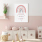 Rainbow Arabic Alphabet nursey/room decor prints- Pink