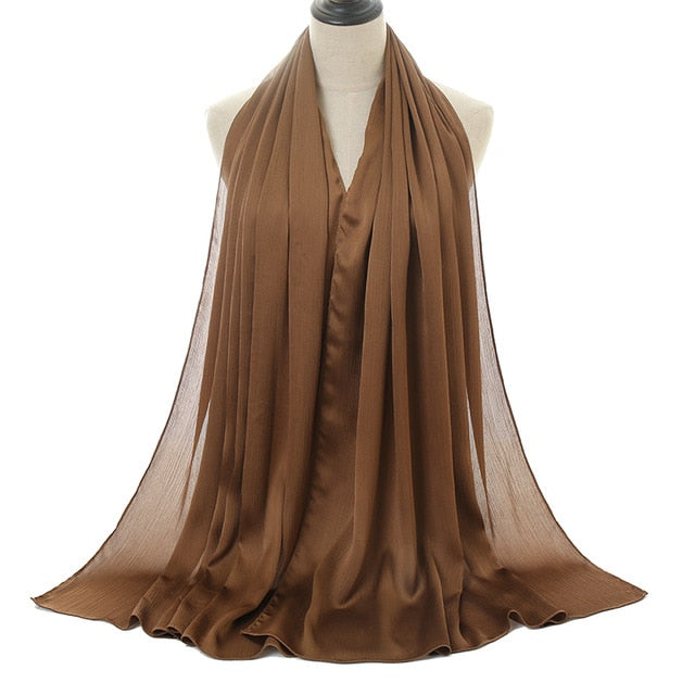 Silk crepe hijabs (15 Colors)