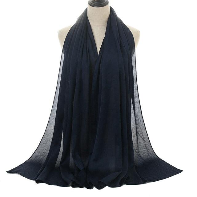 Silk crepe hijabs (15 Colors)
