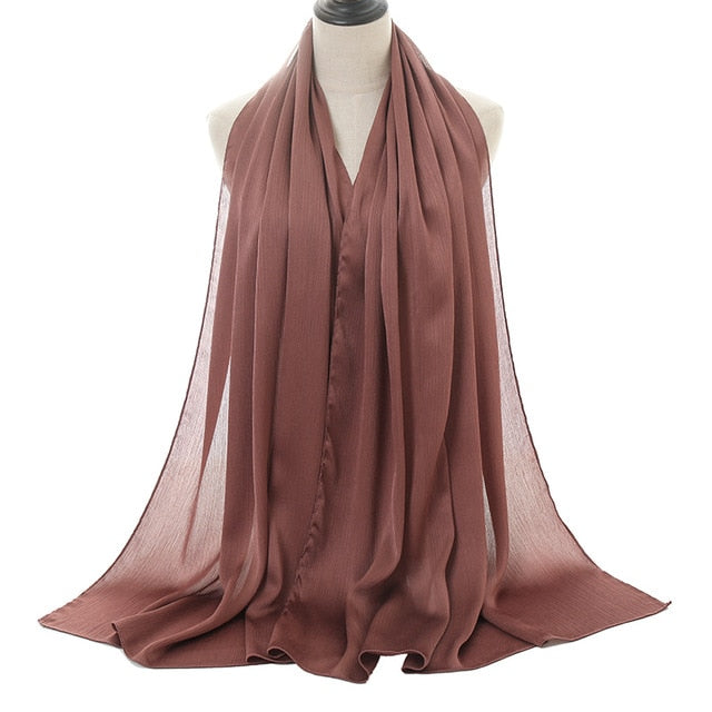 Silk crepe hijabs (15 Colors)